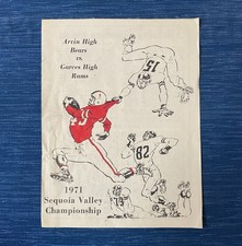 Football Program 1971 Sequoia Valley Championship Arvin High Bears Garces Rams picture