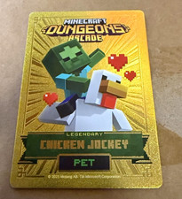 Minecraft Dungeons Arcade Chicken Jockey Series 5 Legendary Pet Card #144/144 picture