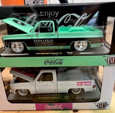 Coca-Cola M2 Machines 1973 Chevrolet Cheyenne 10 Diecast Trucks Lot of 2 picture