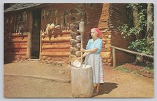 Vintage Oconaluftee Indian Village Cherokee NC Photochrome Postcard picture