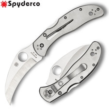 Spyderco Harpy VG-10 Satin Plain Hawkbill Blade Stainless Steel Handles C08P picture