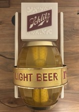 Vintage 1960’s Schlitz Light-Up Rotating Barrel Beer Sign picture