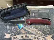 Bestech Texel D2 Sheepsfoot Plain Edge Pocketknife Liner Lock Red G10 picture