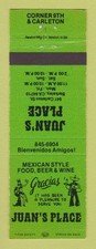 Matchbook Cover - Juan's Place Mexican Food Berkeley CA picture