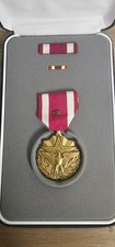 Vintage US MILITARY MERITORIOUS SERVICE MEDAL 3 Pc Cased Set In Box picture