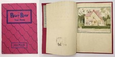1930s vintage JOHNS-MANVILLE ASBESTOS SHINGLES original art CATALOG watercolor picture