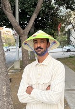 Vietnamese Hand-Painted Bamboo Leaf Non La Conical Hat Adult Size picture