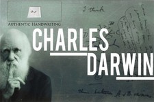CHARLES DARWIN CUT WORD - at -- THEORY OF EVOLUTION BY NATURAL SELECTIOIN - JSA picture