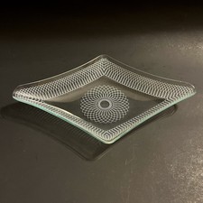 Vtg Swedish Art Glass Svend Jensen Spirograph Dish Tray DENMARK 9