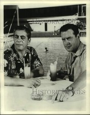 1960 Press Photo Richard Greene, Actor with co-star - nop32726 picture