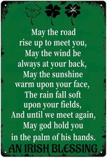 An Irish Blessing Vintage Tin Metal Signs Home Décor May The Road Rise Up To Mee picture