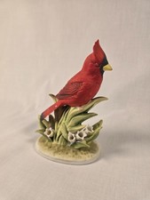 Lefton KW466 Cardinal Head Up Porcelain Bird Figurine 4