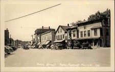 Dover Foxcroft ME Main St. Cars Stores c1940 Real Photo Postcard picture