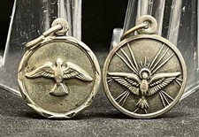 Spain 1940´ antique lot x2 Holy Spirit beautiful and delicate pendants picture
