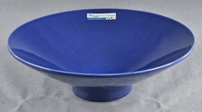 Haeger Potteries Blue Pedestal Bowl Serving Centerpiece USA W/ Original Label picture