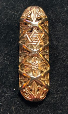 Vintage 14K Gold Mezuzah Case Star of David Jewish Judaica Scroll 4g Ornate picture