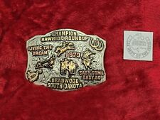 ALL AROUND CHAMPION PRO RODEO TROPHY BUCKLE☆DEADWOOD SOUTH DAKOTA☆1979☆RARE☆308 picture
