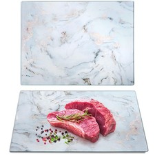 WRINGKIT Set of 2 Marble Glass Cutting Board, 16