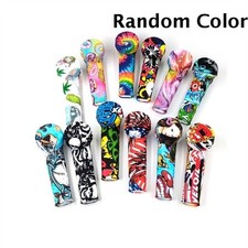 5PCS Random Print Washable Silicone Tobacco Pipe W Steel Bowl& Dust Lid Portable picture