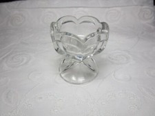 Vintage Clear Round Pedestal Glass Open Salt Cellar picture