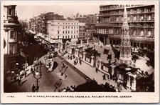 1909 LONDON, England RPPC Real Photo Postcard CHARING CROSS S.E. RAILWAY STATION picture