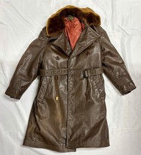 USN WWII Leather Gordon Ferguson Coat Aircraft Transport M-69F Navy  picture