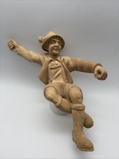 VTG Mountain Climber Mountaineer Wood Carved German - Initials picture