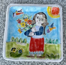 Giovanni De Simone for Gump’s Mid/Late Century Pottery  9x9” Plate Made in Italy picture