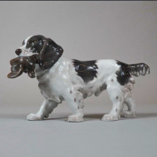 Rare Bing & Grøndahl Model 2061 English Springer Spaniel w Mallard by L Jensen picture