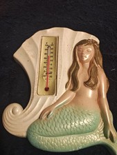 Vintage  Chalkware Mermaid Thermometer picture