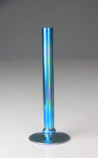 Carder Steuben Art Glass Blue Aurene Stick Bud Vase 6
