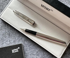 Sale Montblanc Classic Silver Wave Pattern Ballpoint Pen Elegant New In Box picture