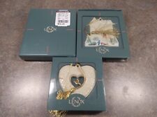 Set of 3 Vintage Lenox China Christmas Ornaments with Boxes picture