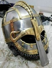 Vintage Coppergate Viking Armor Helmet Reenactment Chain Mail Nasal Helmet Gifts picture