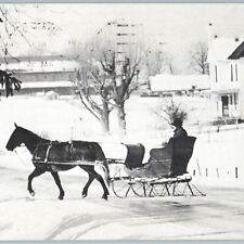 c1970s Kalona, IA Winter in Amishland Sleigh Photo Print by John Zielinski A190 picture