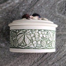 Handcast Designs Handmade Hand Painted Trinket Box w/ Berry Lid picture