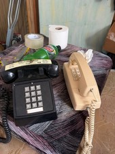 Vintage AT&T 100 Ivory Push-Button Wallmount Telephone Corded Phone + premierpus picture