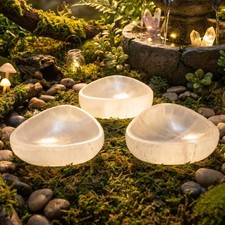 Selenite Satin Spar Crystal Triangle Bowl (3 Inches) Genuine Moroccan Mineral picture