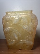 Antique Consolidated Glass Phoenix Vase golden Koi Fish Rare picture