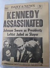 Original 1963 Daily Newspaper Featuring Kennedy Assassination Mint condition. picture