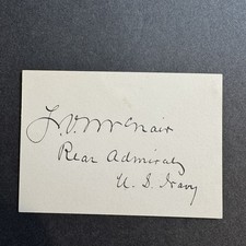 Rear Admiral Frederick V. McNair Signed Autograph Card US Navy Medal of Honor picture