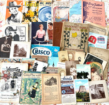 Vintage Ephemera 6 Lbs Books Pages Paper Junk Journaling Cards Ads Photos Maps picture