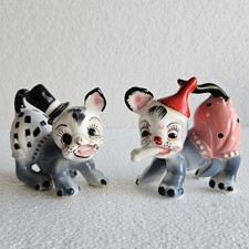 Vintage Anthropomorphic Artmark Circus Dog Clown Salt and Pepper Shakers picture