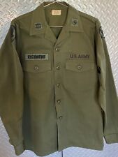 Vintage US ARMY Vietnam War Helicopter Pilot UTILITY SHIRT OG-507 w Patches picture