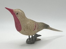 German Antique Blown Glass Clip On Bird Christmas Tree Ornament Hand Painted picture