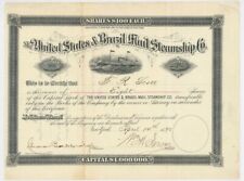 United States and Brazil Mail Steamship Co. - 1892 dated Mail Shipping Stock Cer picture