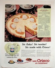 Crisco Vintage Print Advertisement Peach Pie Recipe Collectible Art picture