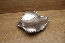 VINTAGE RARE Mariposa Brillante Hechoen Mexico Cast ALUM Wave Beaded Bowl 11
