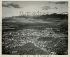 1956 Press Photo Aerial view from a mountain of Anchorage, Alaska - lrb33153 picture