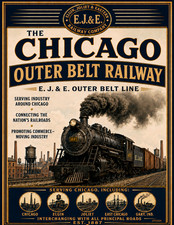 Chicago EJ&E Railway outer belt railroad trave art vintage style 13 x 19 inch picture